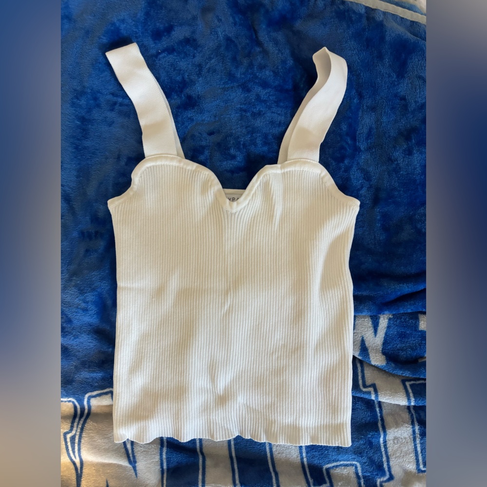Lucy Paris Cream Ribbed Top